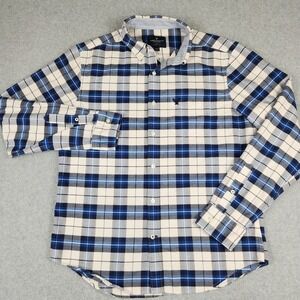 American Eagle Button Down Men M Blue Plaid Classic Fit Long Sleeve Shirt 0774